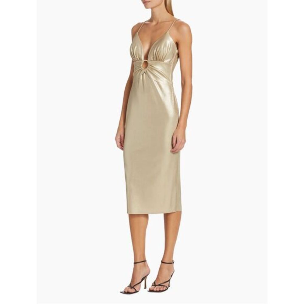 Chiara Boni La Petite Robe Viridiana Splendid Metallic Midi-Dress